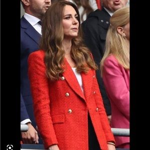 Zara Red Tweed Blazer M